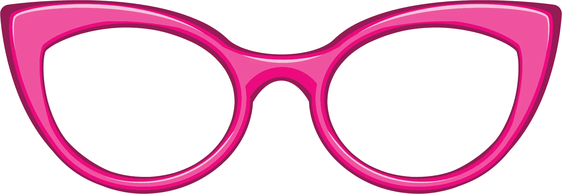 Chic Cat-Eye Pink Eyeglasses Frame Clipart Design for Digital Graphics
