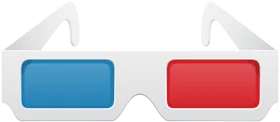 Classic 3D Cinema Glasses Clipart - Retro Blue and Red Lens Design