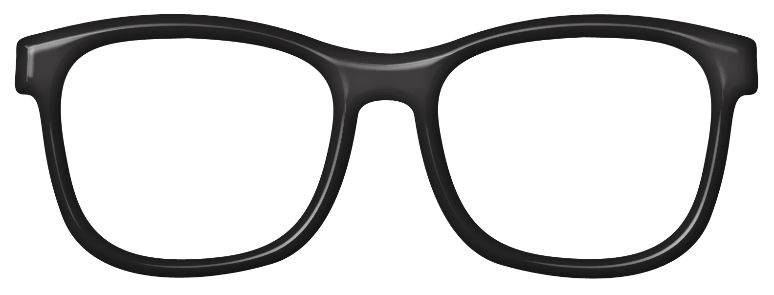 Classic Black-Framed Eyewear Clipart Illustration with Clean Minimalist Design