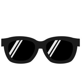 Classic Black Sunglasses Clipart - Stylish Minimalist Eyewear Design