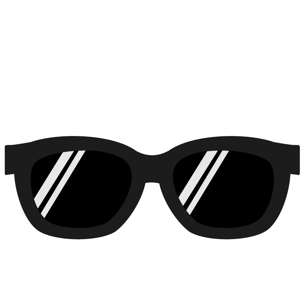 Classic Black Sunglasses Clipart - Stylish Minimalist Eyewear Design