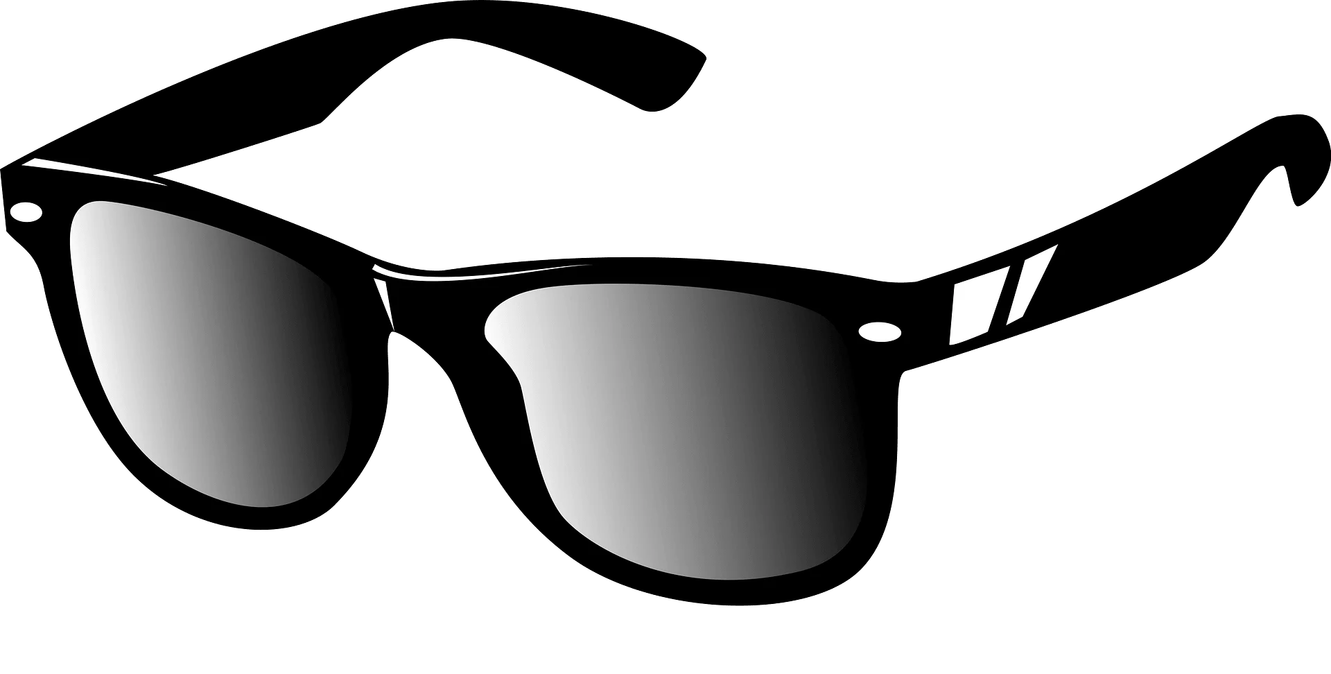 Classic Wayfarer Style Sunglasses Black and White Clipart Design