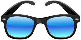Classic Wayfarer-Style Sunglasses Clipart with Cool Blue Gradient Lenses
