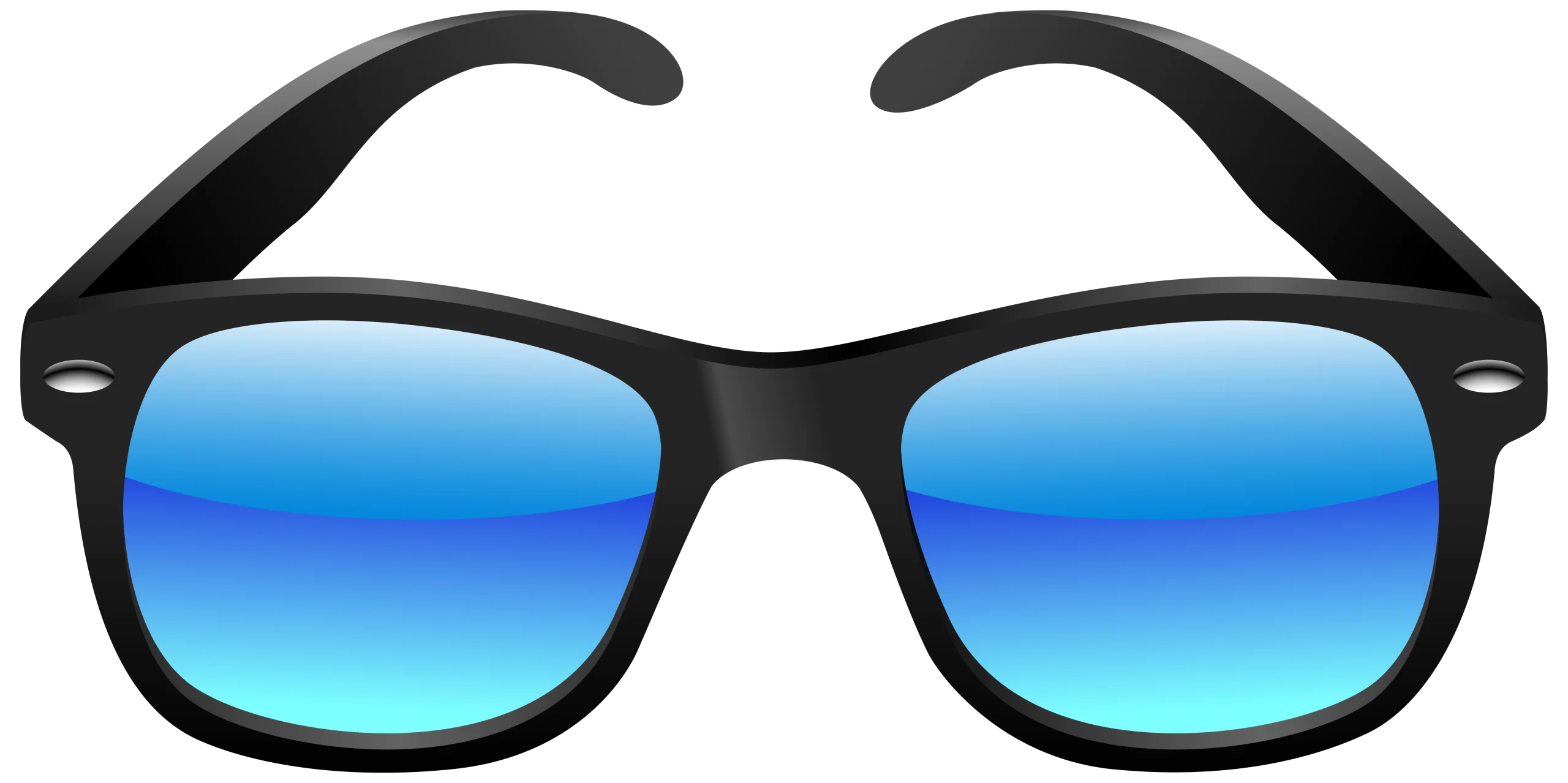 Classic Wayfarer-Style Sunglasses Clipart with Cool Blue Gradient Lenses