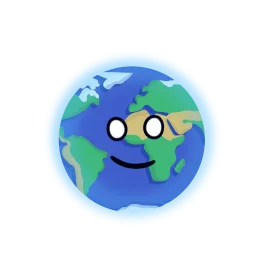 Cute and Friendly Earth Planet Globe Cartoon Clipart Design with Adorable Smile
