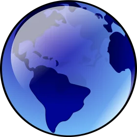 Elegant Blue Earth Globe Clipart Representing Global Connectivity and Continents