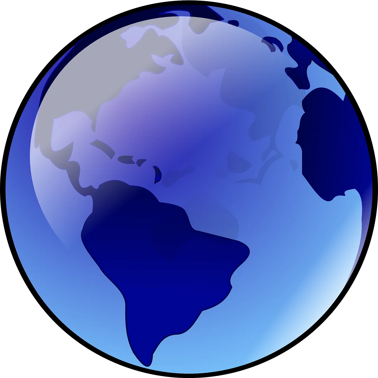 Elegant Blue Earth Globe Clipart Representing Global Connectivity and Continents