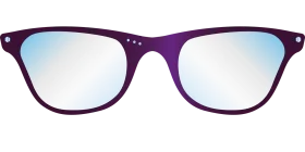 Elegant Purple Cat-Eye Glasses Clipart with Soft Blue Gradient Lenses