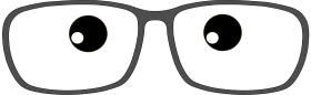 Minimalist Black and White Eyeglasses Clipart Design with Simple Circular Lenses