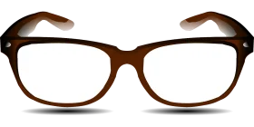 Minimalist Brown Eyeglasses Clipart: Classic Rectangular Frame Design