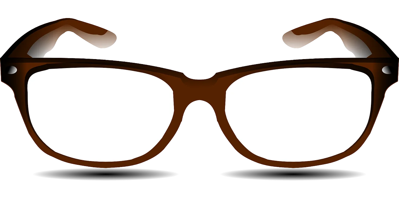 Minimalist Brown Eyeglasses Clipart: Classic Rectangular Frame Design