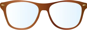 Minimalist Brown-Framed Eyeglasses Clipart Design with Sleek Transparent Lenses