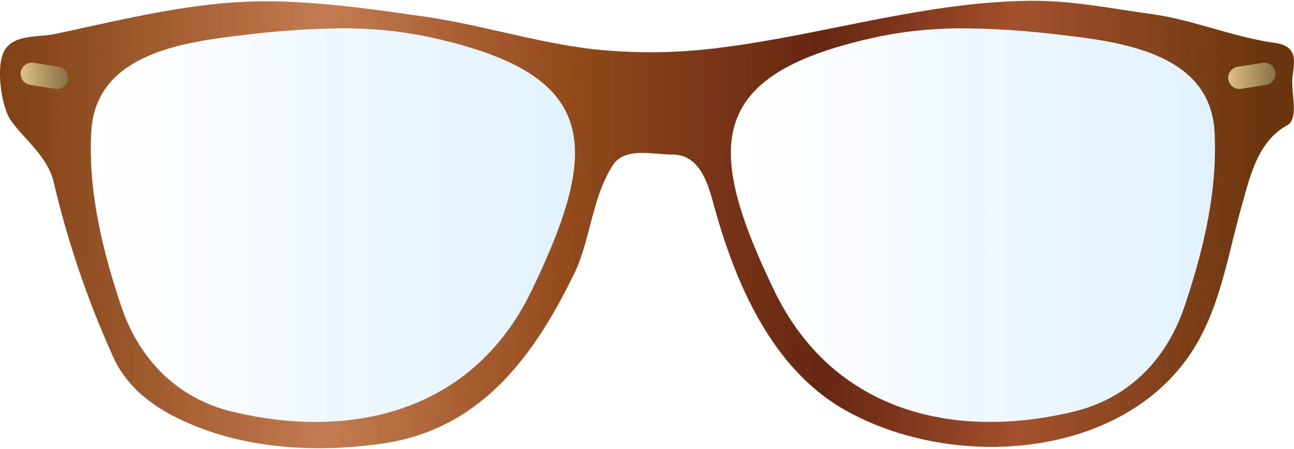 Minimalist Brown-Framed Eyeglasses Clipart Design with Sleek Transparent Lenses