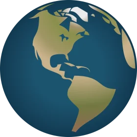 Minimalist Earth Globe Clipart Showcasing North and South American Continents