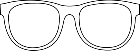 Minimalist Stylish Eyewear Clipart - Simple Outline of Classic Sunglasses Design