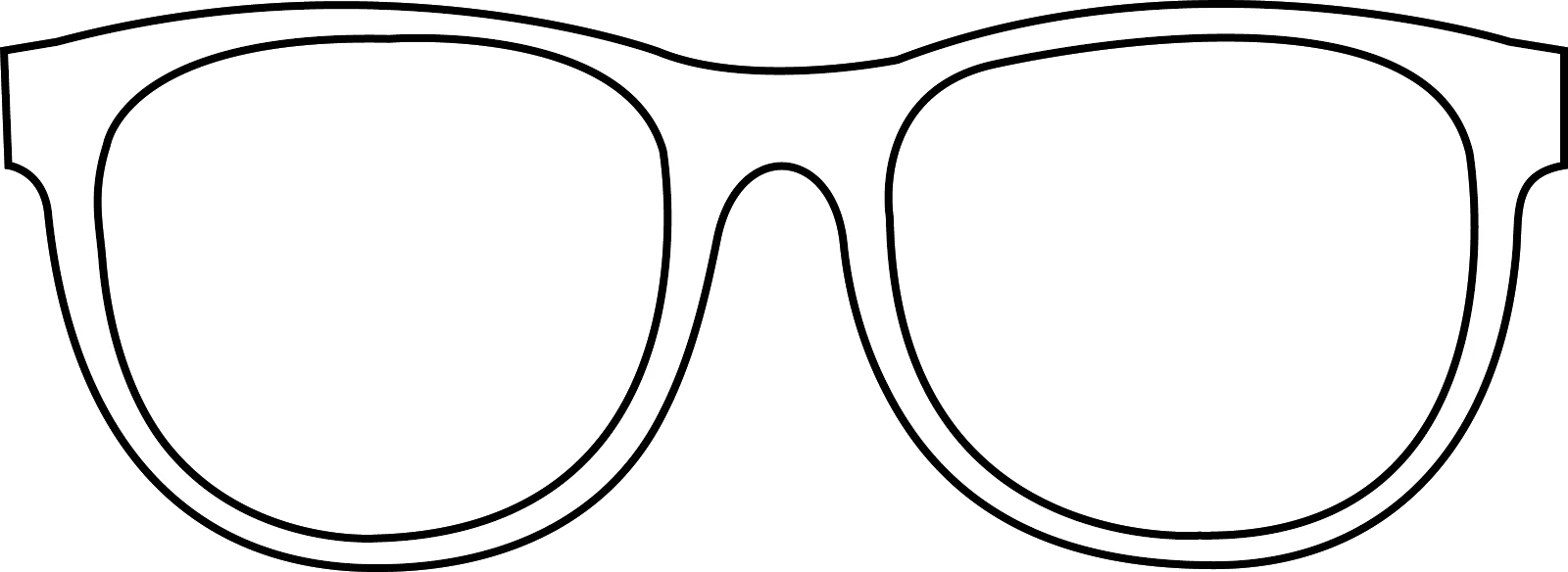 Minimalist Stylish Eyewear Clipart - Simple Outline of Classic Sunglasses Design