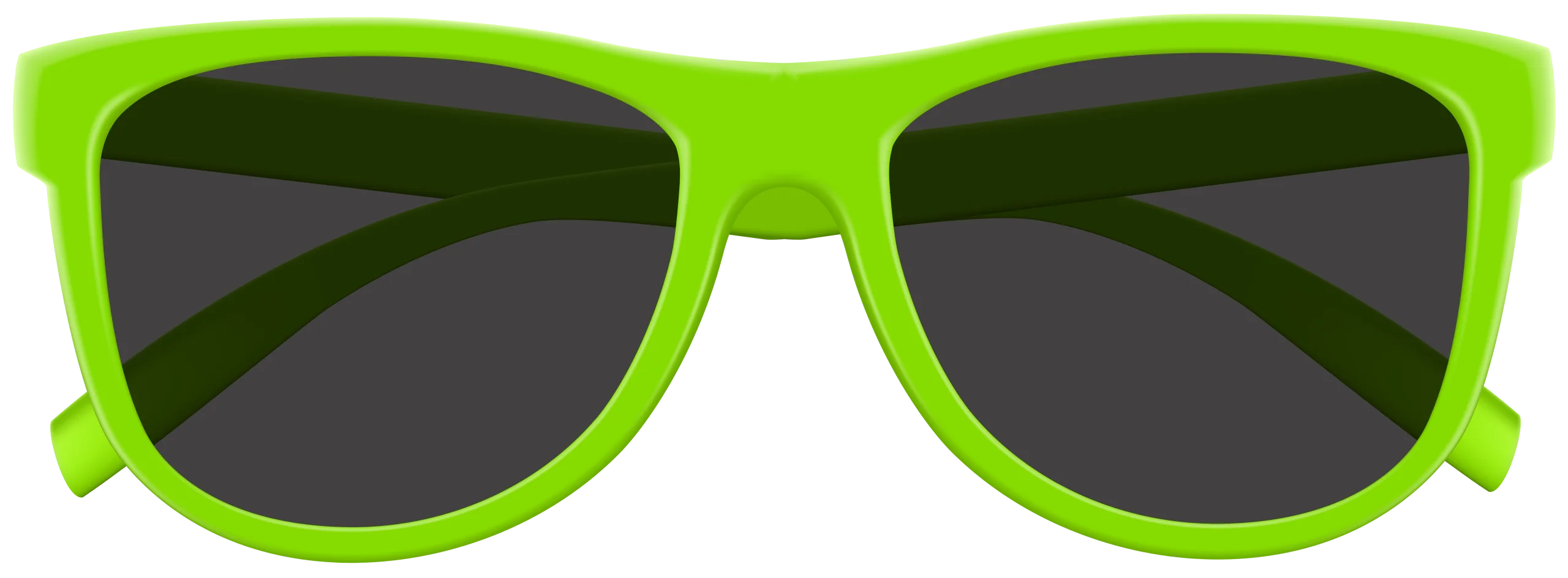 Neon Green Retro Sunglasses Clipart with Bold Oversized Frame Design