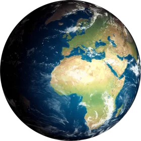 Realistic Earth Clipart: Detailed Global Perspective Showcasing Continents and Oceans