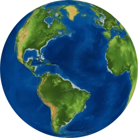 Realistic Global Perspective Clipart: Earth's Geographical Landscape from Space