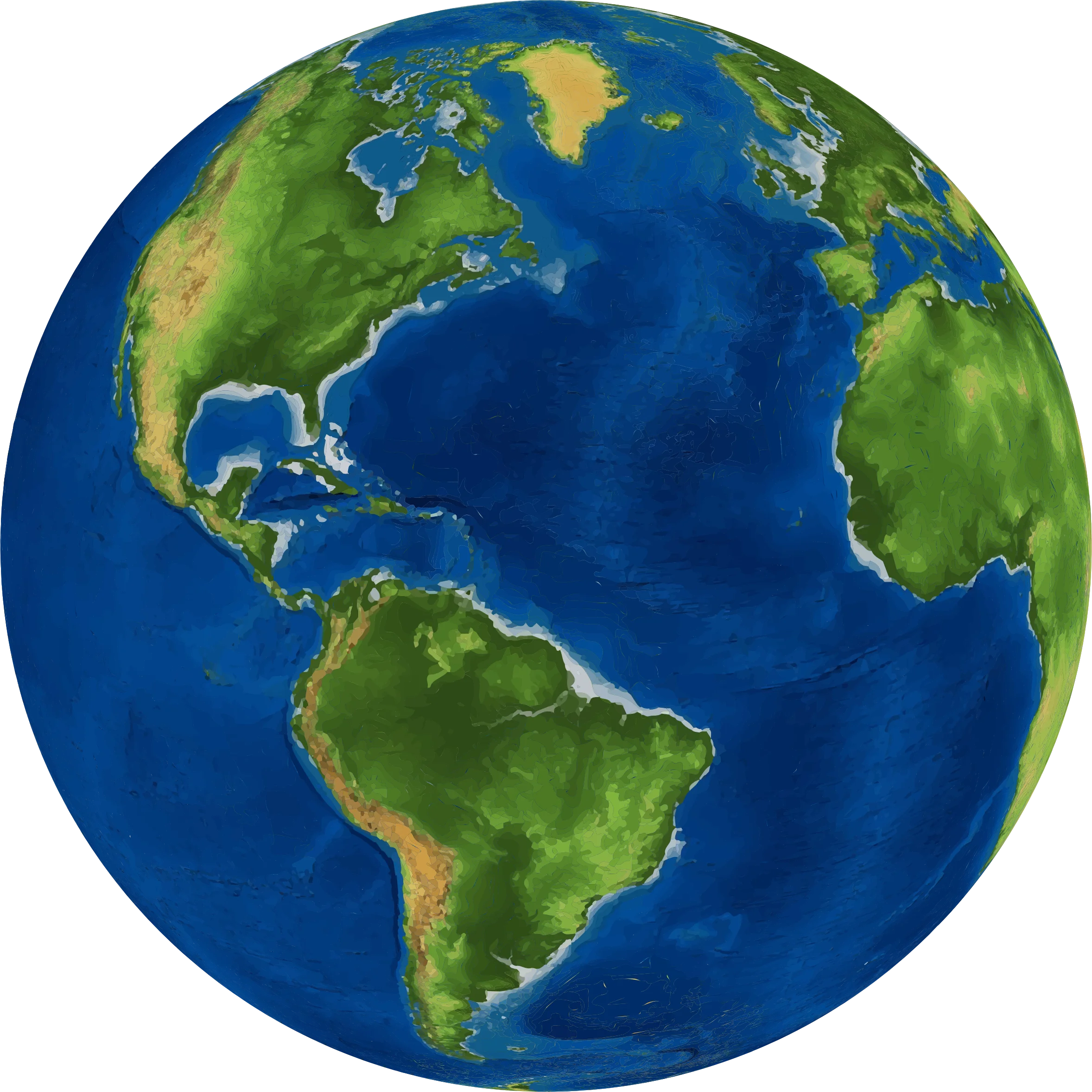 Realistic Global Perspective Clipart: Earth's Geographical Landscape from Space