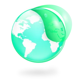 Serene Green Earth Global Connectivity Glossy Clipart Illustration