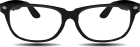 Sleek Black Eyeglasses Clipart Design - Modern Minimalist Optical Accessory