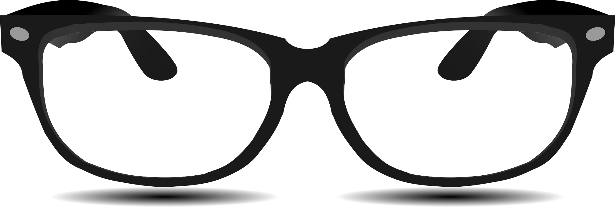 Sleek Black Eyeglasses Clipart Design - Modern Minimalist Optical Accessory