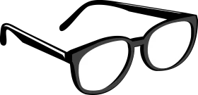 Sleek Black-Framed Eyeglasses Clipart Illustration with Clean Design