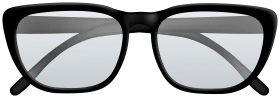 Sleek Modern Black-Framed Eyeglasses Minimalist Clipart Design Illustration
