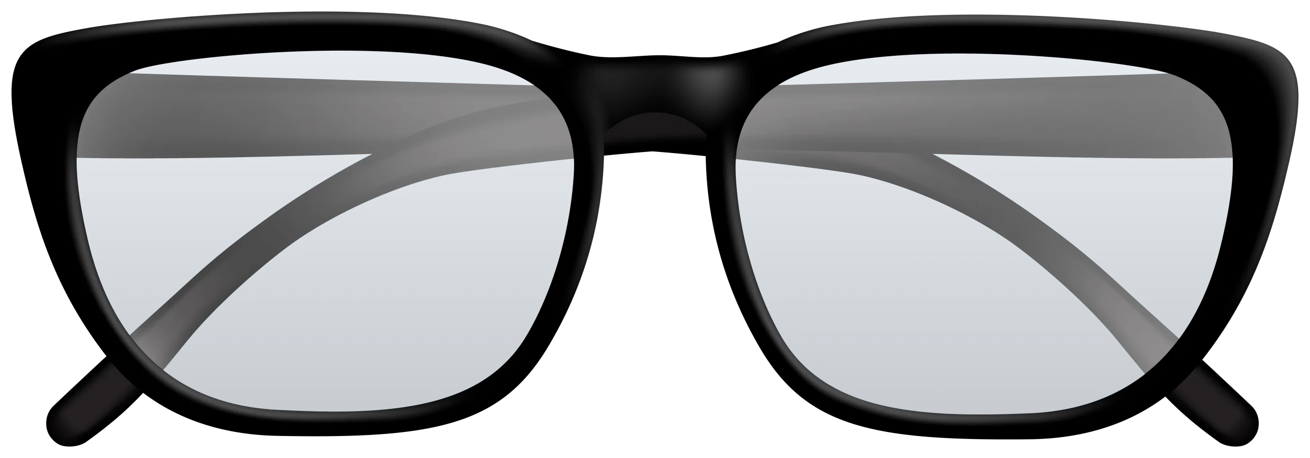 Sleek Modern Black-Framed Eyeglasses Minimalist Clipart Design Illustration