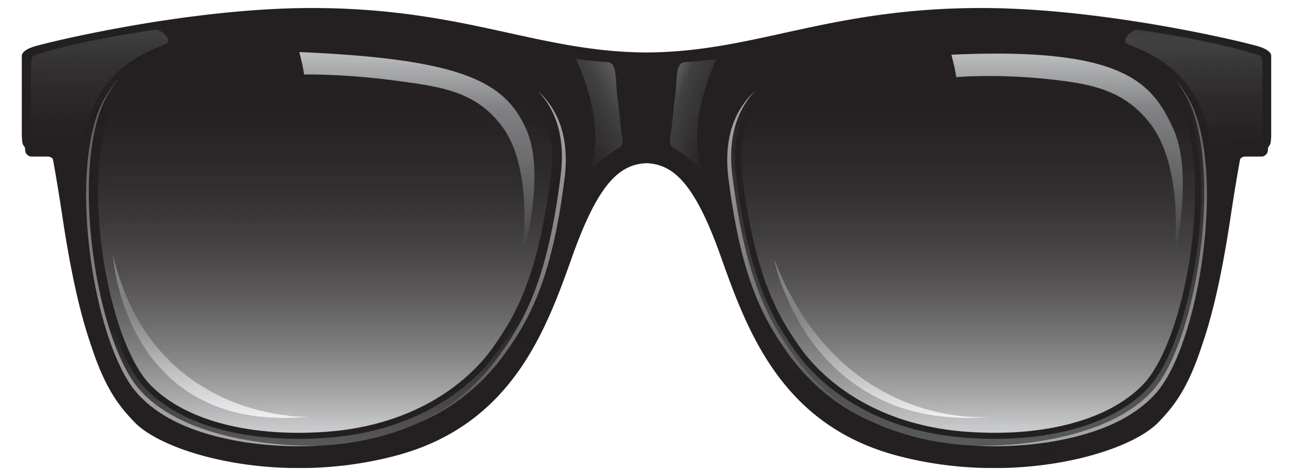 Sleek Monochrome Sunglasses Clipart Design with Gradient Lenses