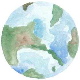 Soft Watercolor Earth Clipart: A Gentle Representation of Our Blue and Green Planet