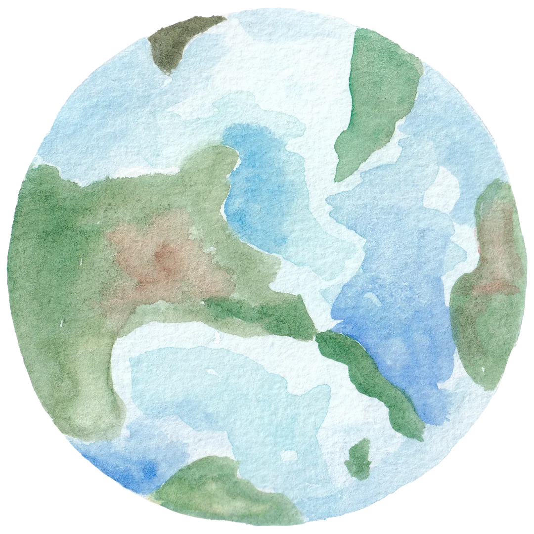 Soft Watercolor Earth Clipart: A Gentle Representation of Our Blue and Green Planet