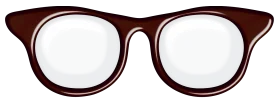 Vintage Burgundy Framed Eyeglasses Clipart with Classic Rounded Design