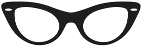 Vintage Cat-Eye Glasses Clipart - Classic Retro Eyewear Design Illustration