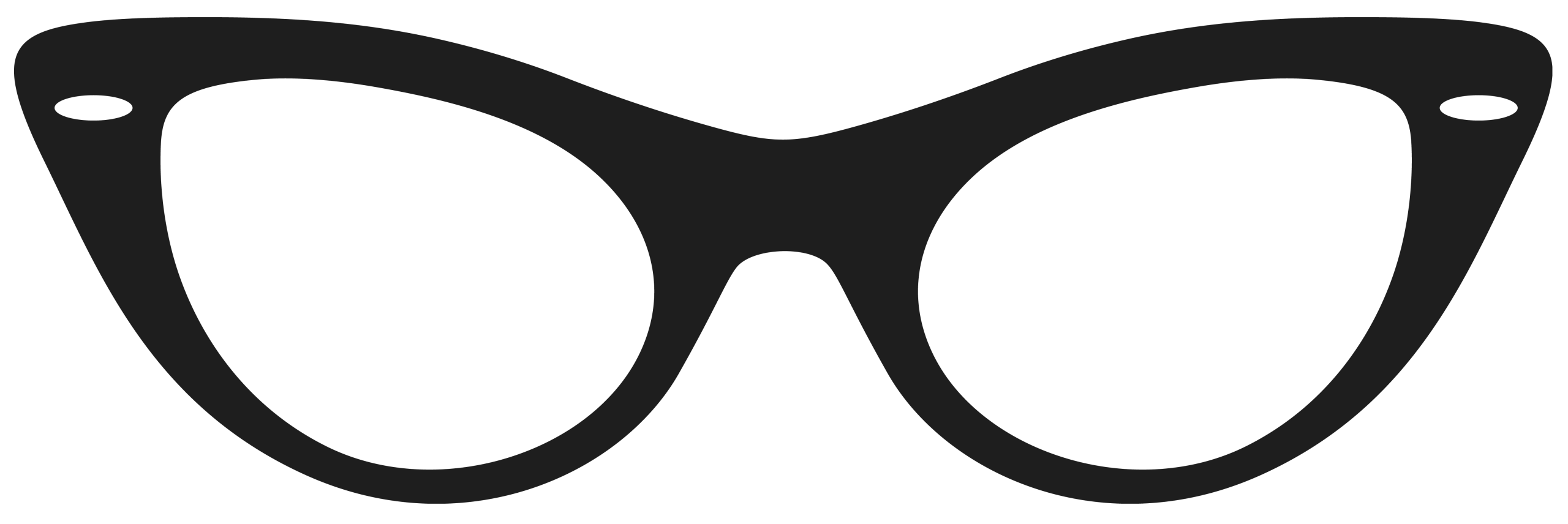 Vintage Cat-Eye Glasses Clipart - Classic Retro Eyewear Design Illustration