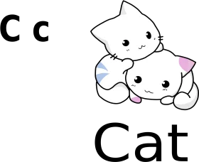 Adorable Cartoon Cats Alphabet Clipart: Cute Feline Friends Illustrating Letter C
