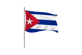 Authentic Cuban National Flag Clipart with Detailed Waving Design