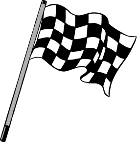Black and White Checkered Racing Flag Clipart Design for Motorsports Enthusiasts