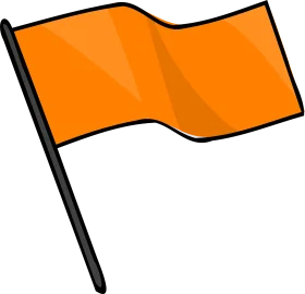 Bright Orange Waving Flag Clipart Illustration with Simple Design