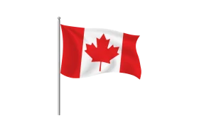 Canadian National Flag Clipart: Iconic Maple Leaf Emblem Waving Proudly