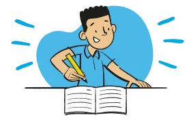 Diligent Student Studying and Taking Notes Cartoon Clipart Illustration