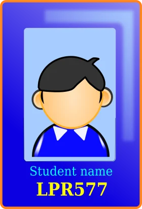Elementary School Student Generic Profile Clipart with Blue Background