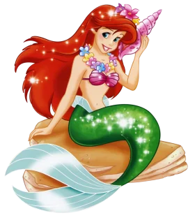 Enchanting Redhead Mermaid Princess Magical Sea Creature Clipart Illustration