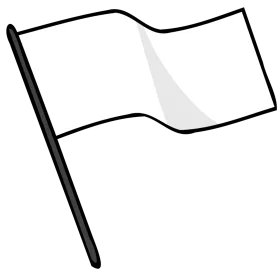 Simple Black and White Waving Flag Clipart Illustration Design Element