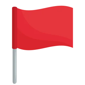 Simple Solid Red Waving Flag Clipart: A Clean Minimalist Design Element