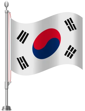 South Korean National Flag Clipart - Symbolic Representation on Metal Pole