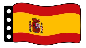 Spanish National Flag Stylized Clipart Design with Wavy Graphic Illustration