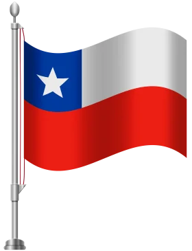 Waving Chilean National Flag Clipart with Star and Patriotic Colors