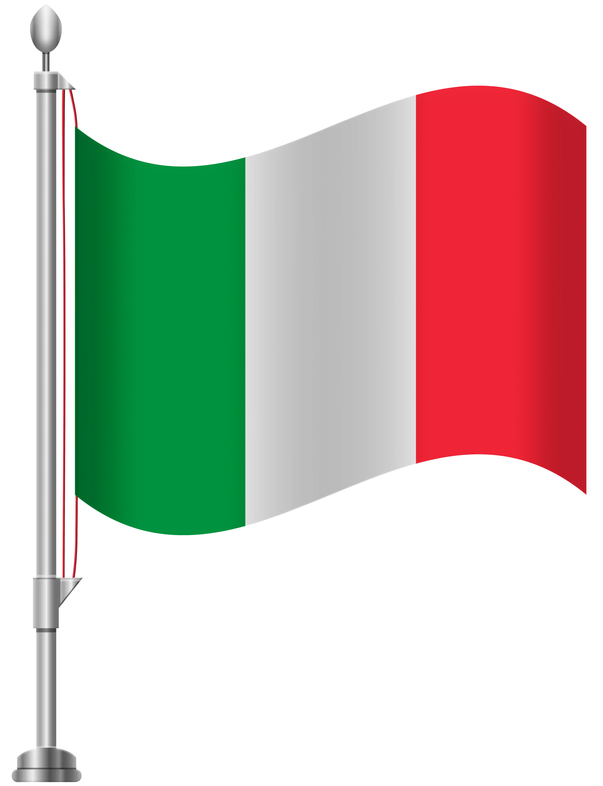Waving Italian National Flag Clipart - Patriotic Green, White, and Red Banner